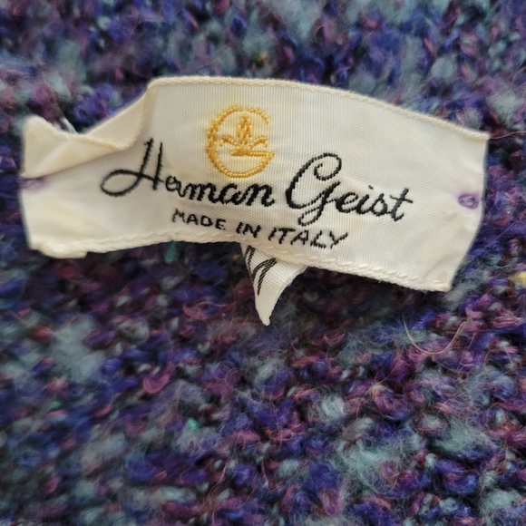 Vintage Herman Geist Sweater • Purple & Gray • Made In Italy • Size Small-Medium - Picture 3 of 6
